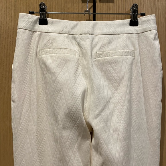 NWT RACHEL ZOE Ivory white cream chevron texture ultra flare slacks luxe size 2 - Picture 7 of 7